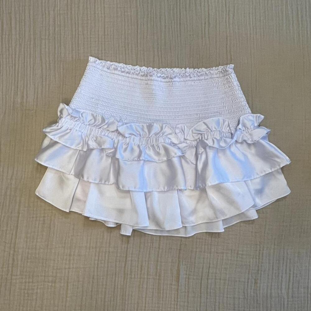 Sassy Shortcake white tiered ruffle skirt